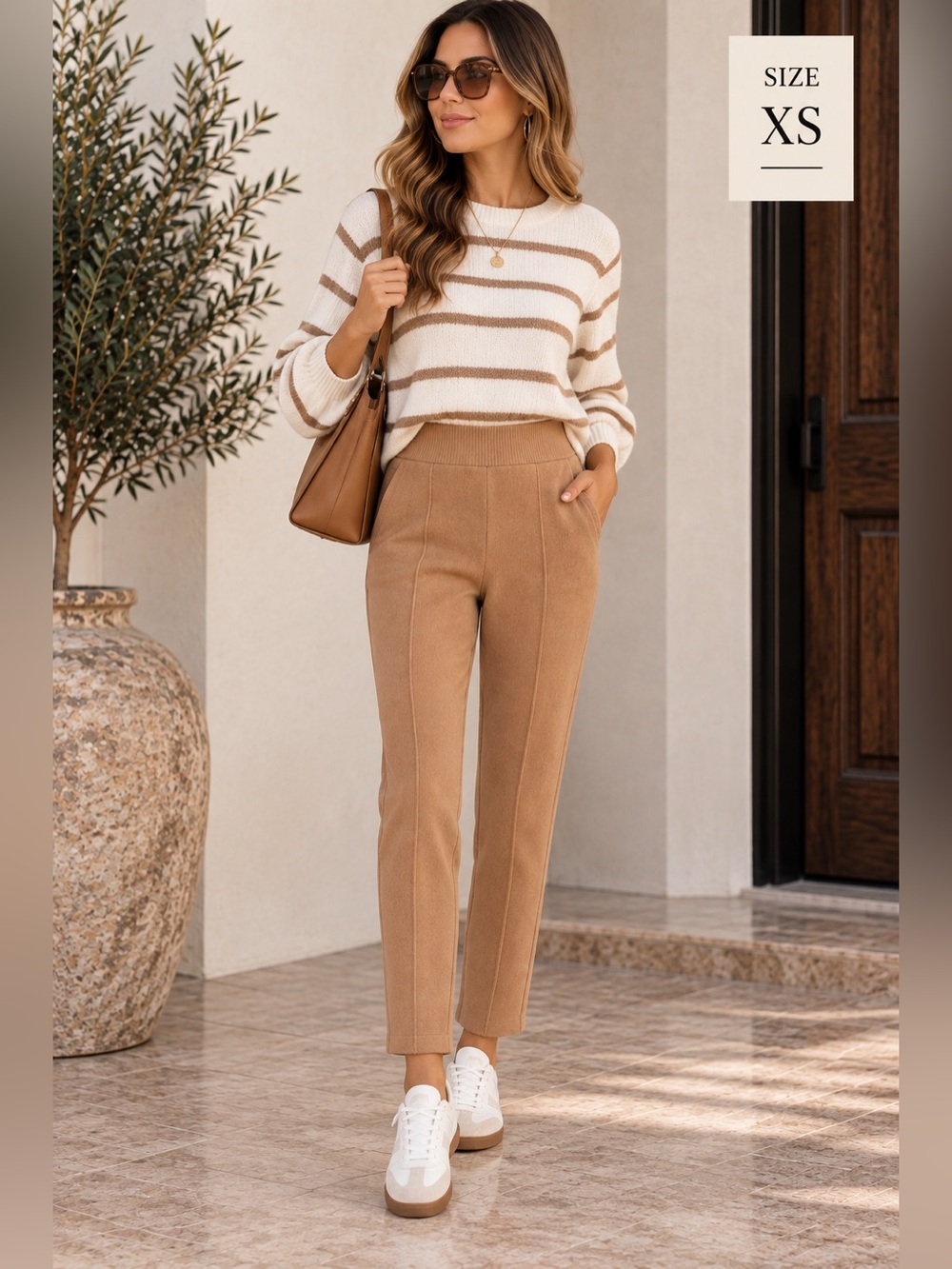 Kids Cozy Camel Knit Pants